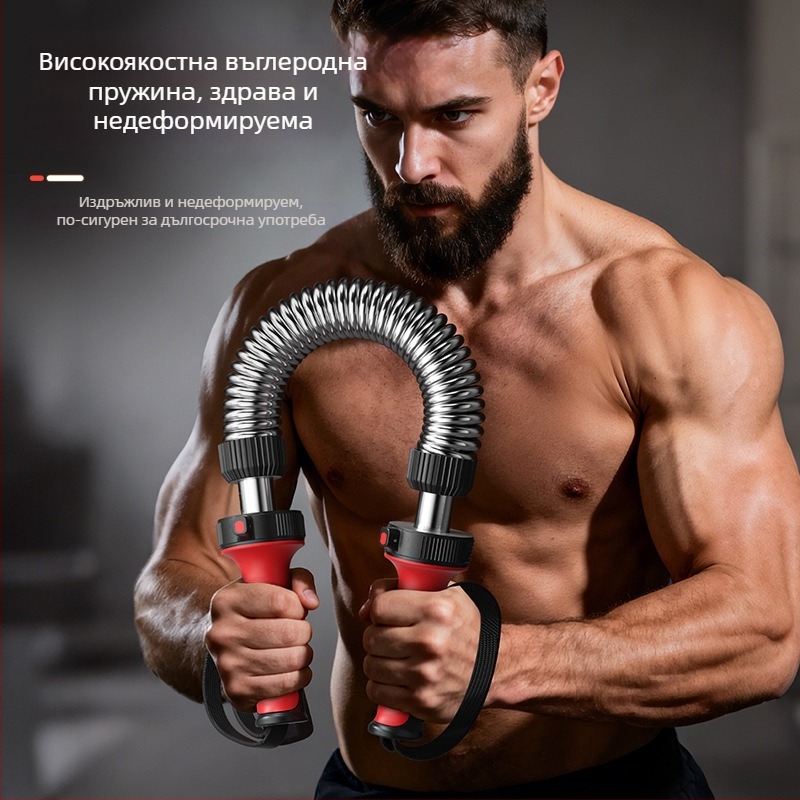 Регулируем пружинен уред за трениране на мускулите на ръцете и гърдите, за мъже