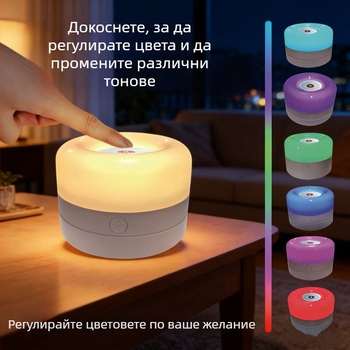Нощна лампа с допир, презареждаща компактна настолна лампа за спалня и бебешка стая, лампа за хранене на бебето с защита за очите, нощно осветление