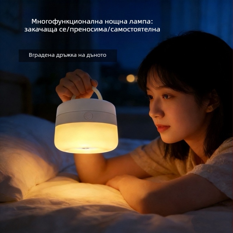 Нощна лампа с допир, презареждаща компактна настолна лампа за спалня и бебешка стая, лампа за хранене на бебето с защита за очите, нощно осветление