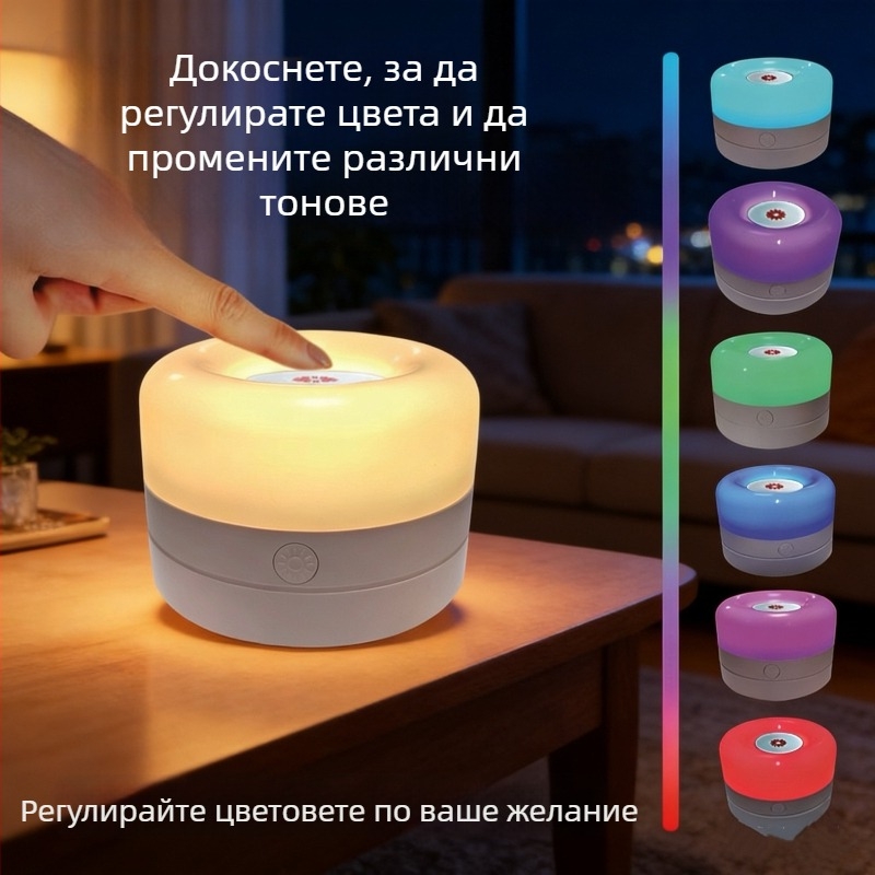 Нощна лампа с допир, презареждаща компактна настолна лампа за спалня и бебешка стая, лампа за хранене на бебето с защита за очите, нощно осветление