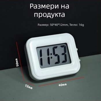 Нов малък квадратен дигитален часовник за деца, прост настолен часовник с календар и месечен дисплей, безшумен и батерийно захранван.