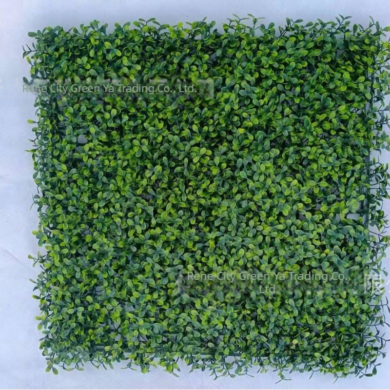 UV-устойчив изкуствен растителен стенен панел с Boxwood и тревен фон – декоративна украса