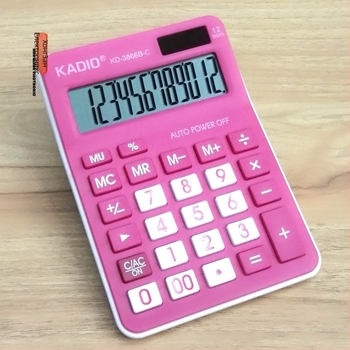 KADIO KD-3866B-C 12-цифрен офисен калкулатор за счетоводство, цветен карикатурен дизайн