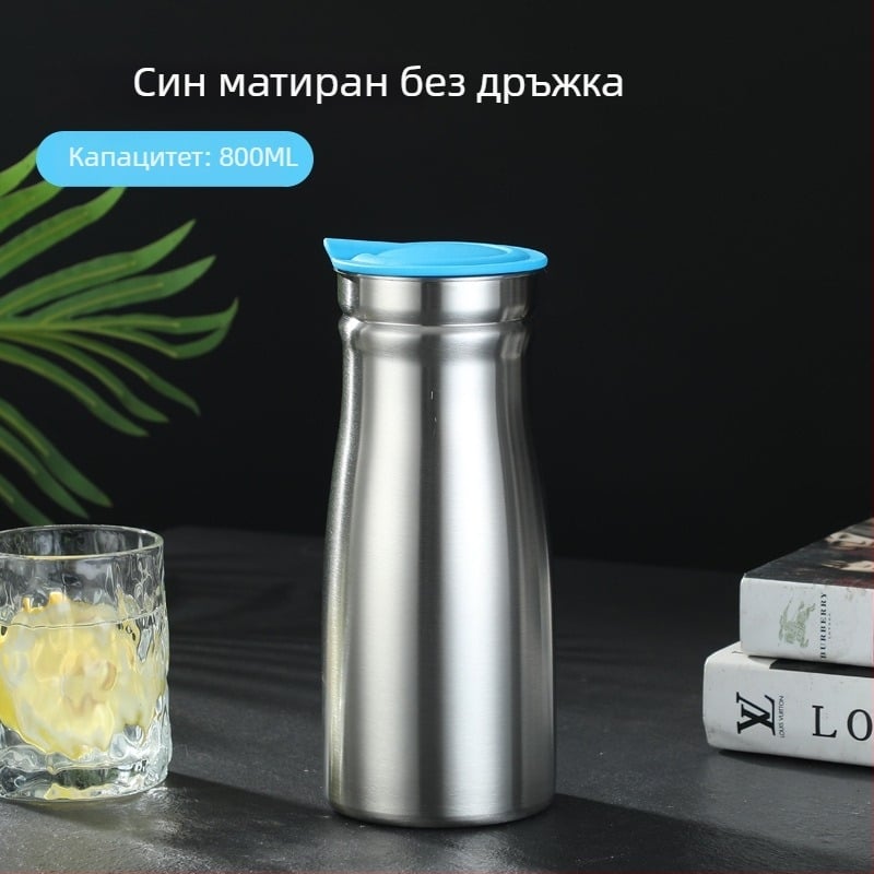 Вакуумноизолиран чайник от неръждаема стомана за вода, голям капацитет, европейски стил