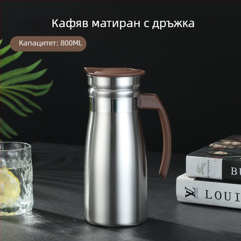 Вакуумноизолиран чайник от неръждаема стомана за вода, голям капацитет, европейски стил