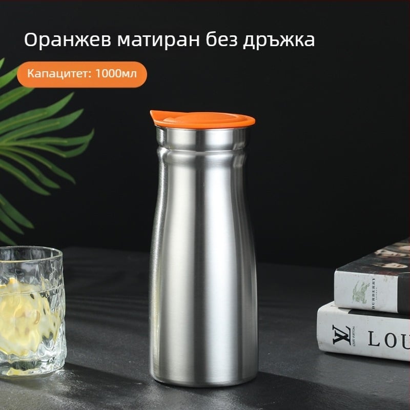 Вакуумноизолиран чайник от неръждаема стомана за вода, голям капацитет, европейски стил