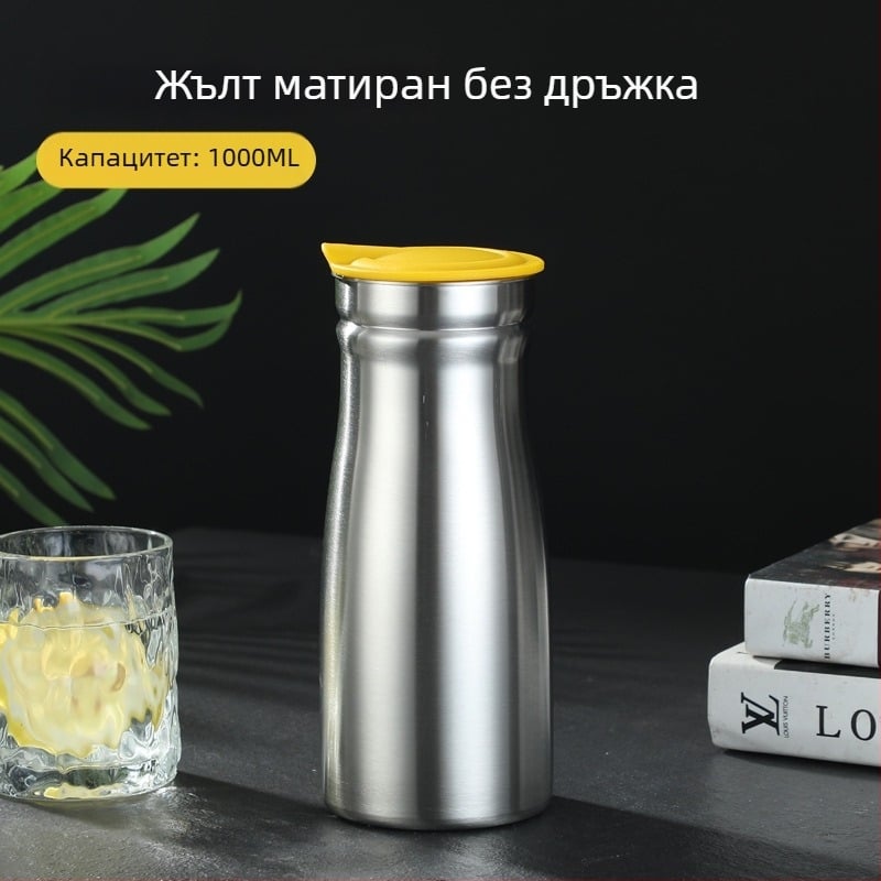 Вакуумноизолиран чайник от неръждаема стомана за вода, голям капацитет, европейски стил