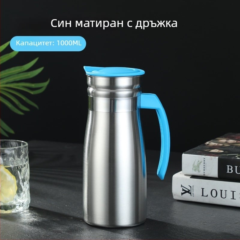 Вакуумноизолиран чайник от неръждаема стомана за вода, голям капацитет, европейски стил