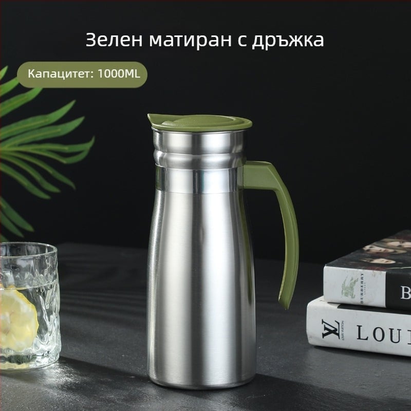Вакуумноизолиран чайник от неръждаема стомана за вода, голям капацитет, европейски стил