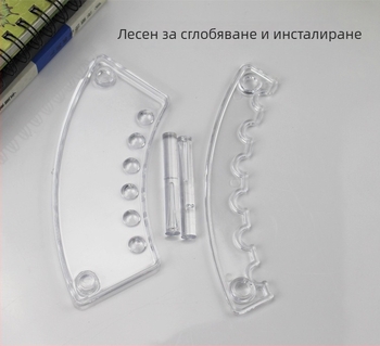 6-местен прозрачен пластмасов държач за писалки, дисплей за грим и моливи, витрина във форма на вентилатор за канцеларски материали