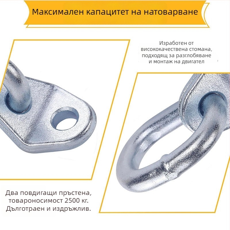 7100 Ковано двигателен повдигащ пръстен, неръждаема стомана, товароподемност 8000 кг (17500 lb), цинково покритие, фиксиран повдигащ пръстен