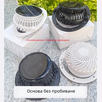 Нова шапка със соларен вентилатор и сваляем мини вентилатор с USB зареждане