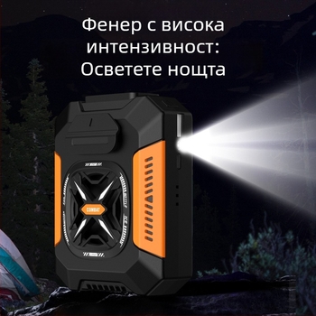 Вентилатор за талията за открито и строителни обекти, преносим USB мини високоскоростен вентилатор с вградена батерия