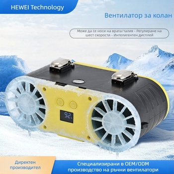 Вентилатор за пояс с USB зареждане, преносим клип-он ръчен вентилатор за открито, с функция банка за захранване (4000–6000 mAh)