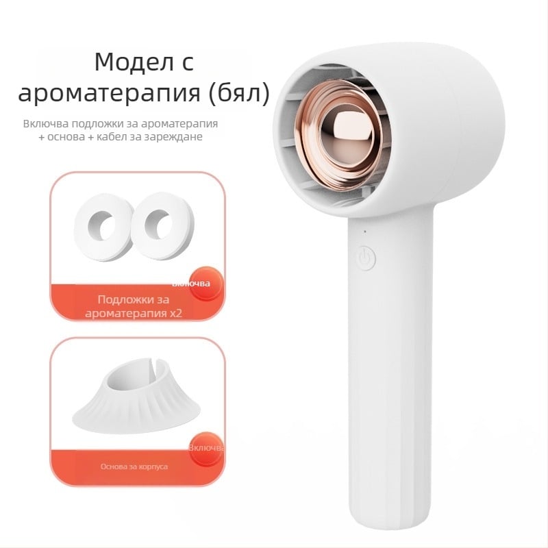 Преносим външен мини USB вентилатор с ароматерапия, 3 скорости, ръчен, безчетков двигател