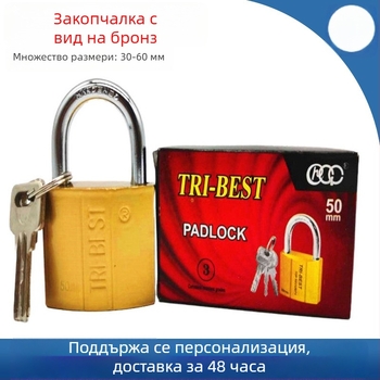 Type C заключалка за сигурност от сплав стомана, полиран медно-имитационен финиш, общо предназначение