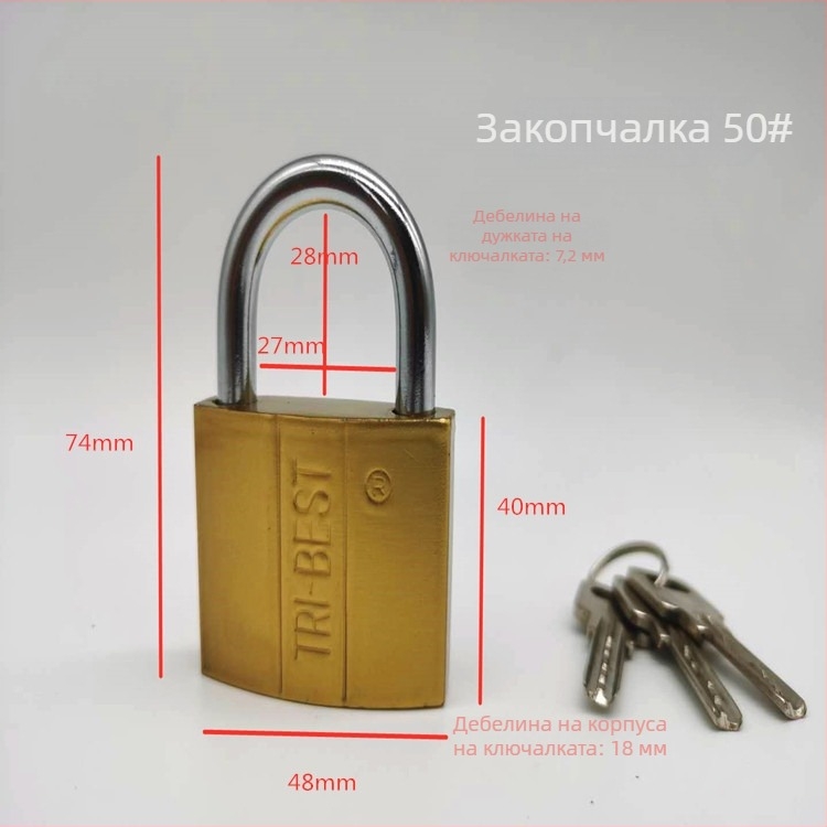 Type C заключалка за сигурност от сплав стомана, полиран медно-имитационен финиш, общо предназначение