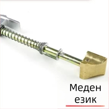 Старомоден комплект външна брава за врата с медна езичка и наклонена езичка, корпус от цинкова сплав