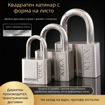 Неръждаема заключалка за дома и общежитието, водоустойчива и устойчива на корозия, против кражба, с къса халка и квадратна глава, различни размери