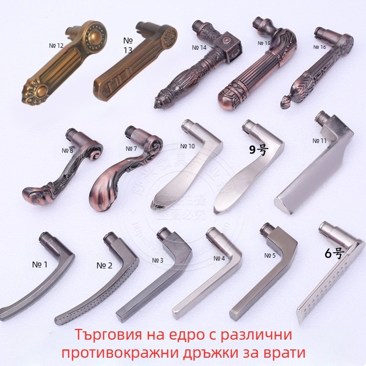 Антивзломна алуминиева дръжка за врата и комплект за брава