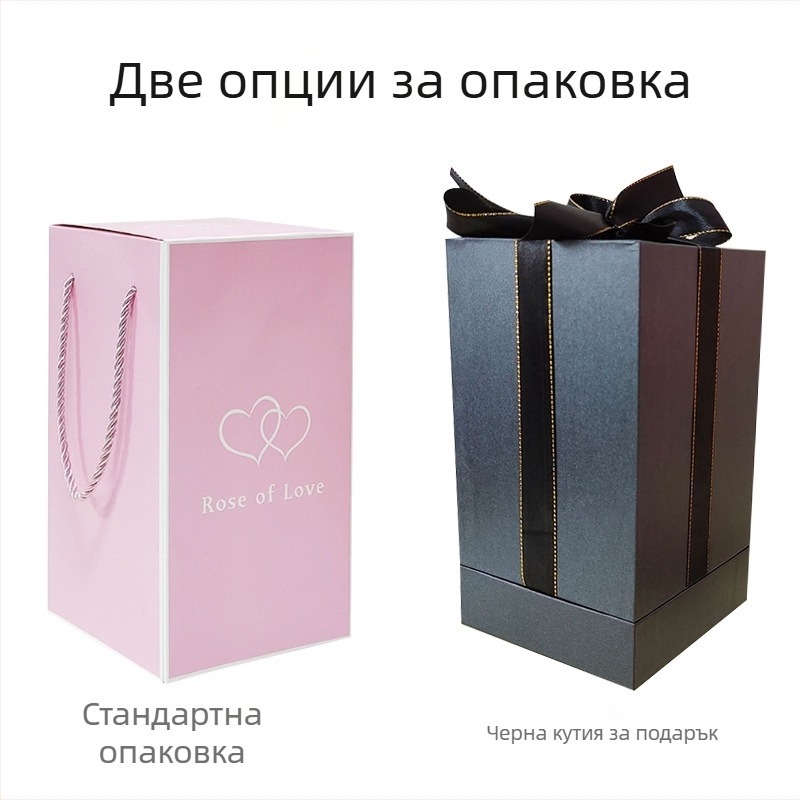 Три лазерно гравирани вечни рози в стъклен купол, светещи, декоративен подарък за Деня на учителя и Деня на майката