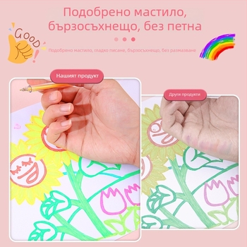 Ярък комплект флуоресцентни маркери с бързосъхващо мастило – не цапат ръцете – блестящи неонови цветове, кръгъл връх
