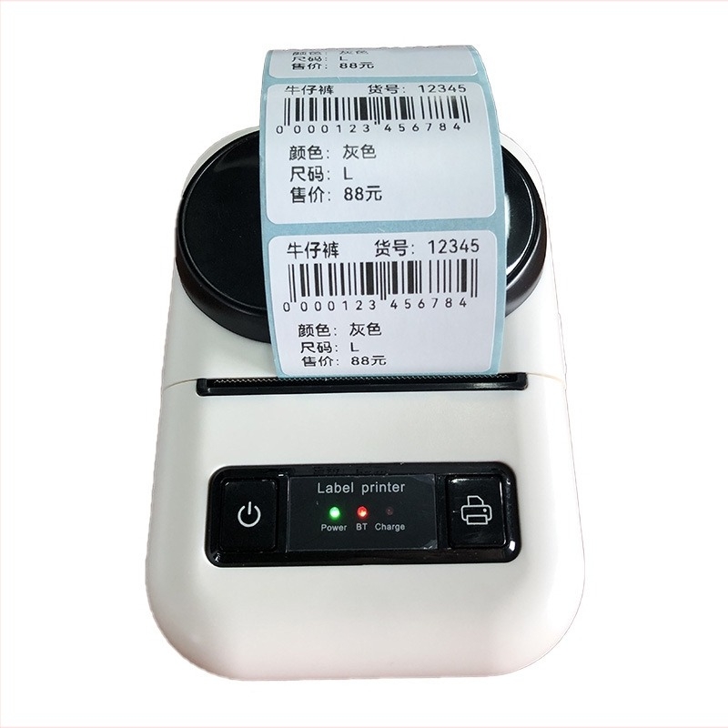 58 мобилен принтер за етикети, компактен Bluetooth термален принтер за баркодове и QR кодове, домашна употреба