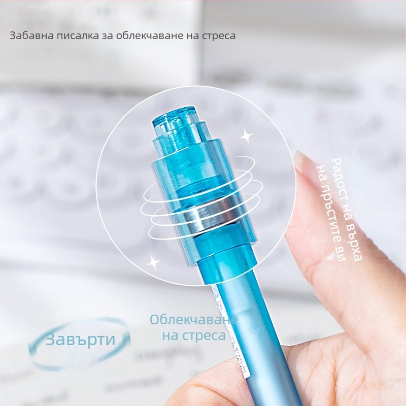 Heshuo HS-163 въртяща се писалка, 0,5 мм, пластмасов корпус, с четков връх