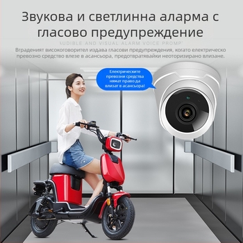 Камера за асансьор с детекция на електрически превозни средства, алармена интеграция и предотвратяване на влизане