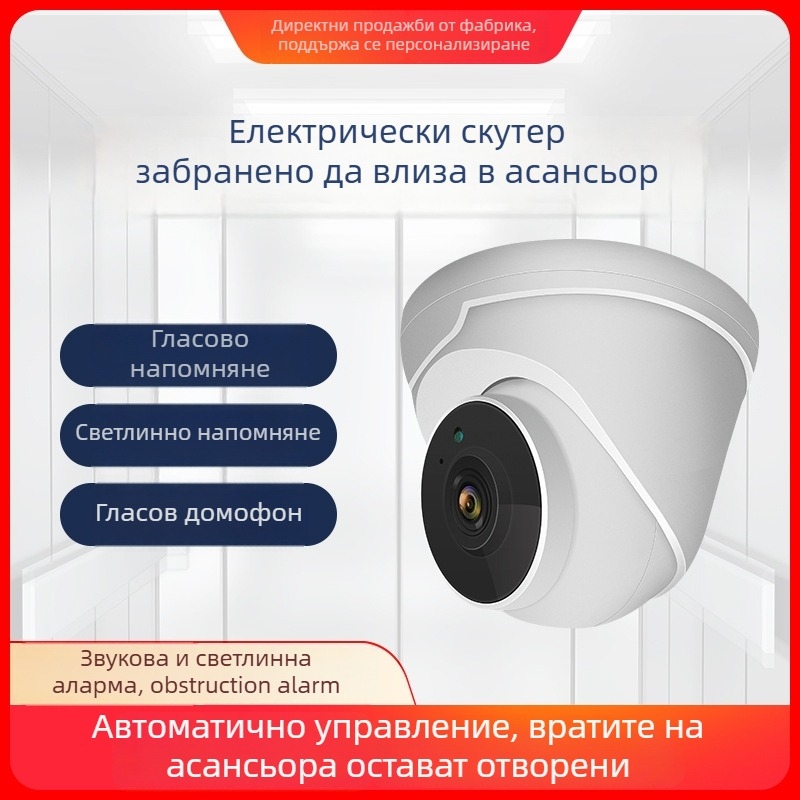 Камера за асансьор с детекция на електрически превозни средства, алармена интеграция и предотвратяване на влизане