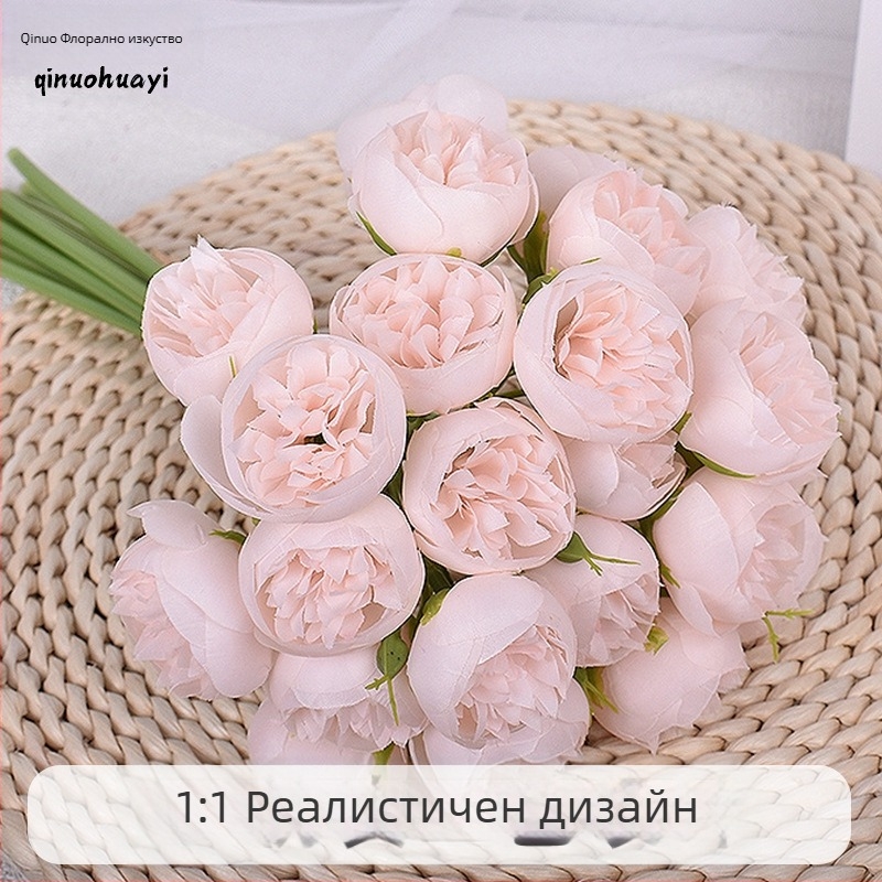 27‑главни изкуствени рози чайна роза – букет за сватби, сценично оформление, хотелска и домашна декорация