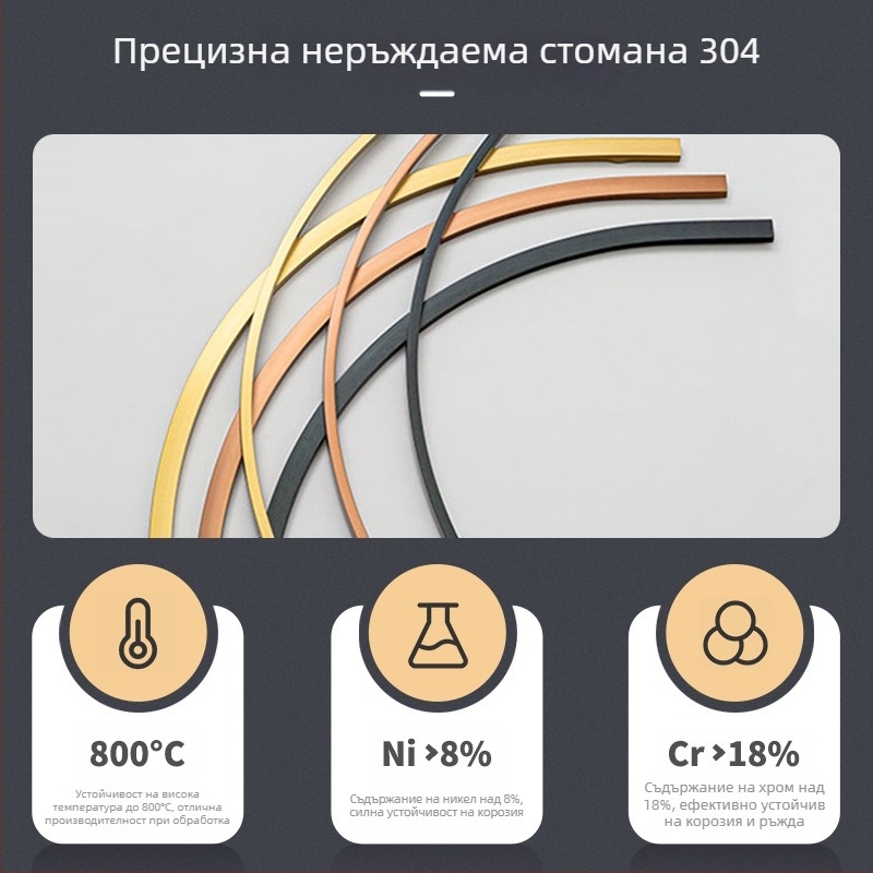 304 неръждаема стомана арков декоративен профил за фонови стени и таван, кръгъл кант и декоративна линия