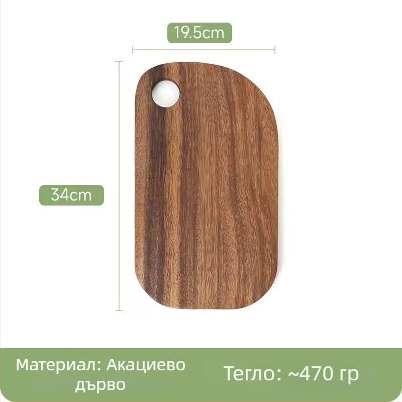 Дървена дъска за рязане за кухня – многофункционална дъска за месо, хляб, плодове и пица