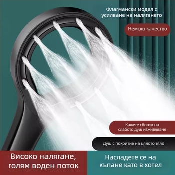 Кръгла душ глава с високо налягане, ръчна за домашна употреба, дъждовен душ