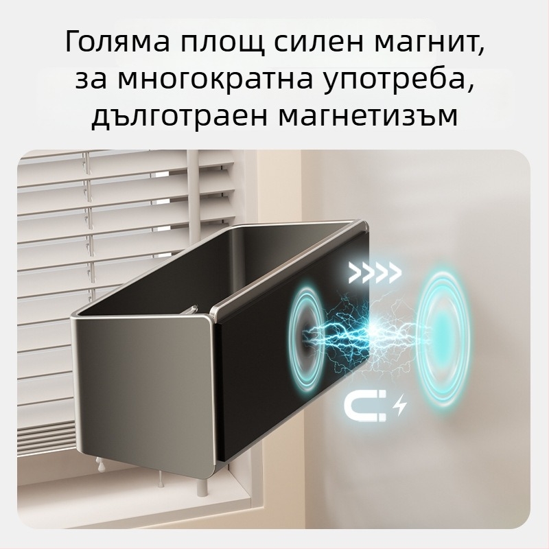 Магнитен стенен рафт за външната страна на хладилника с емайлова плоча – органайзер за лук, джинджифил и чесън