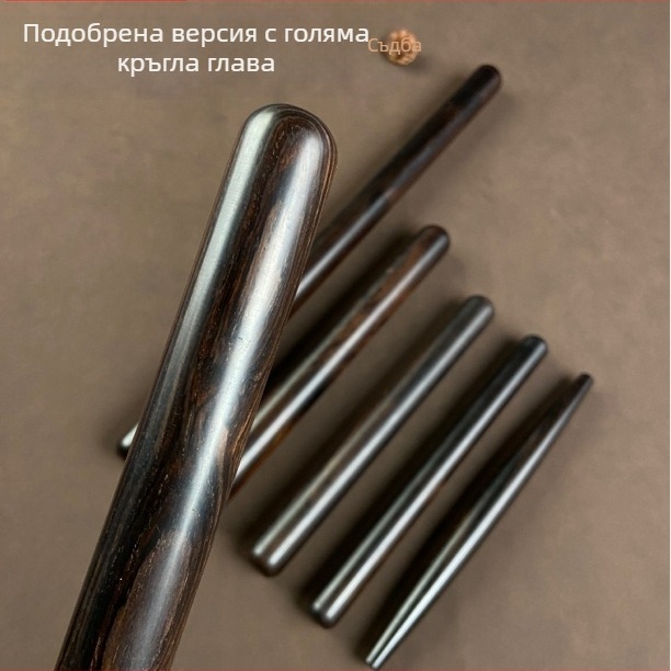 Лилаво сандалово дърво — руло за тесто за кори за дъмплинги и кифли, кухненски инструмент с твърда дървена дръжка