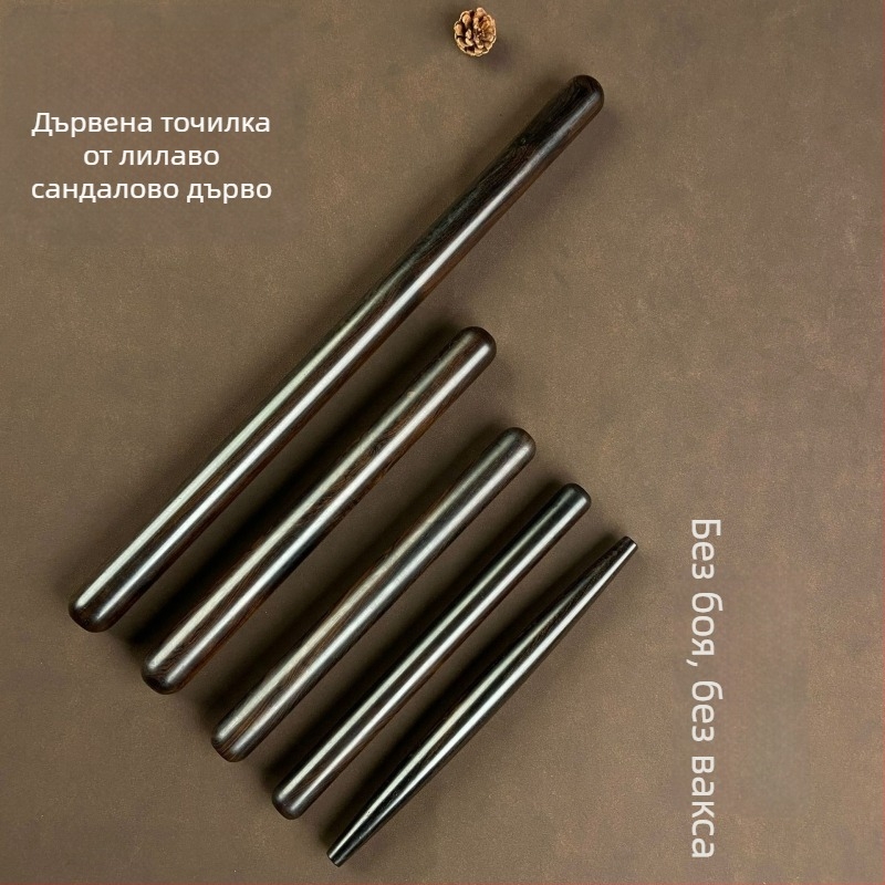Лилаво сандалово дърво — руло за тесто за кори за дъмплинги и кифли, кухненски инструмент с твърда дървена дръжка