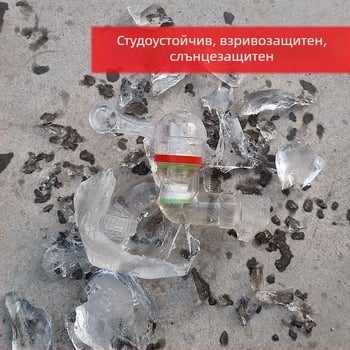Прозрачен експлозийно устойчив водопроводен кран с керамично ядро, пластмасов, 1/2 инча, за кухня и пране, UV‑устойчив и антистареене, устойчива на замръзване.