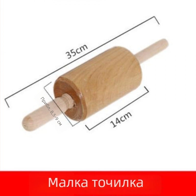Голям дървен валяк за тесто за разточване и приготвяне на пържени тестени пръчки