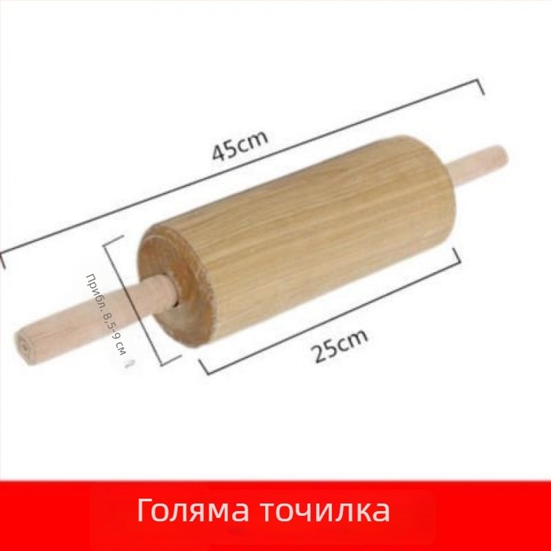 Голям дървен валяк за тесто за разточване и приготвяне на пържени тестени пръчки