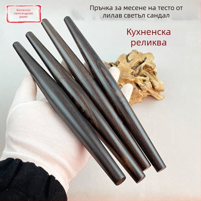 Точилка за тесто от лилаво сандалово дърво с форма на рибешки корем и двата остри края, масивно дърво