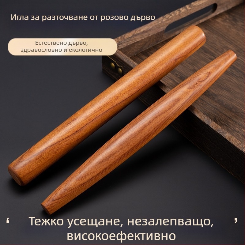 Ролка от твърдо дърво Huanghuali за домашна употреба, дълга и къса версия, инструмент за кори за пелмени