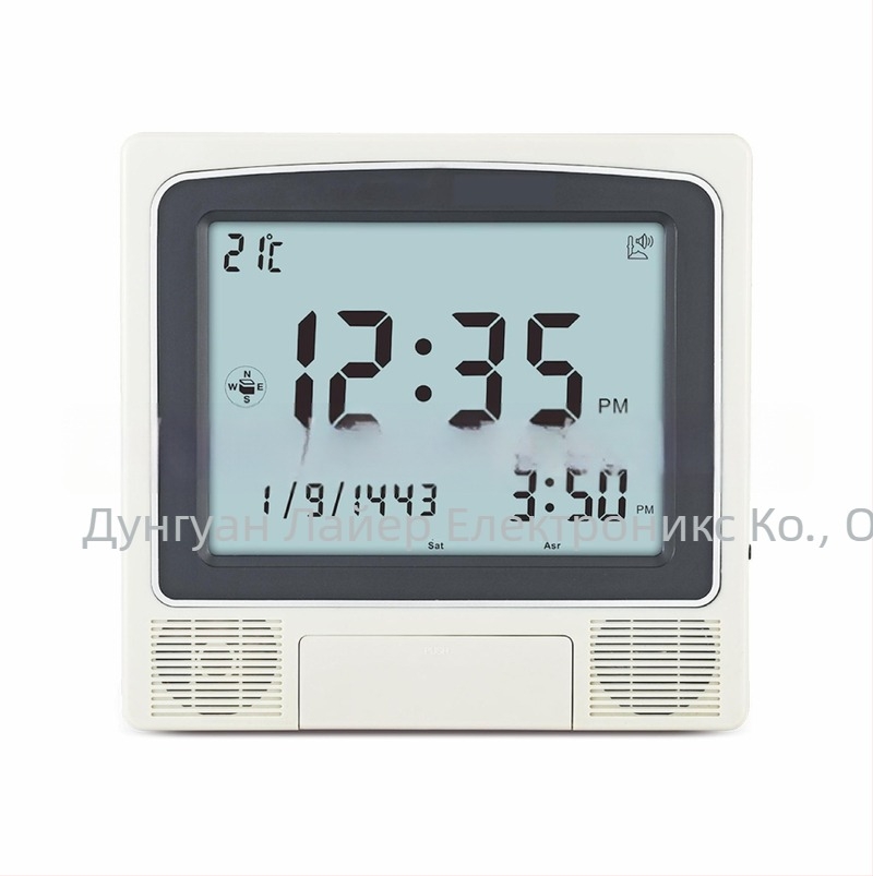 [CW-15] ALFAJR настолен будилник с мини LCD дисплей, USB презареждаем