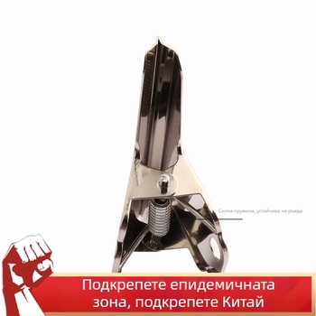 100 мм клип от неръждаема стомана, сребрист, дълга дръжка, метален клип за канцелария и билети, мини клип