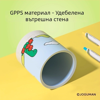 Deli x Qiaoguman съвместна поставка за писалки с голям капацитет, симпатичен карикатурен дизайн за ученическо бюро и офис