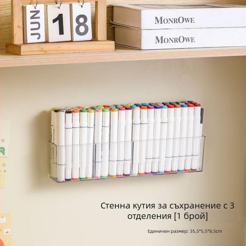 Стенен органайзер за маркери с голям капацитет — държач за четки за акварел и канцеларски материали