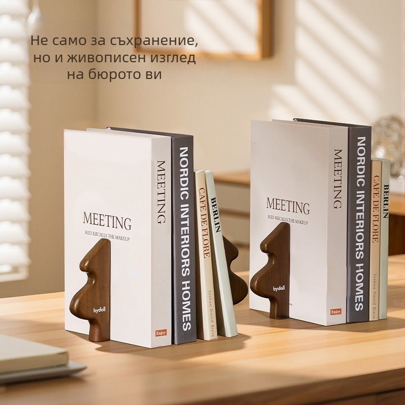 Коледно дърво от масивно дърво – дървени държатели за книги за бюро, подвижни книжни държатели, настолен декор