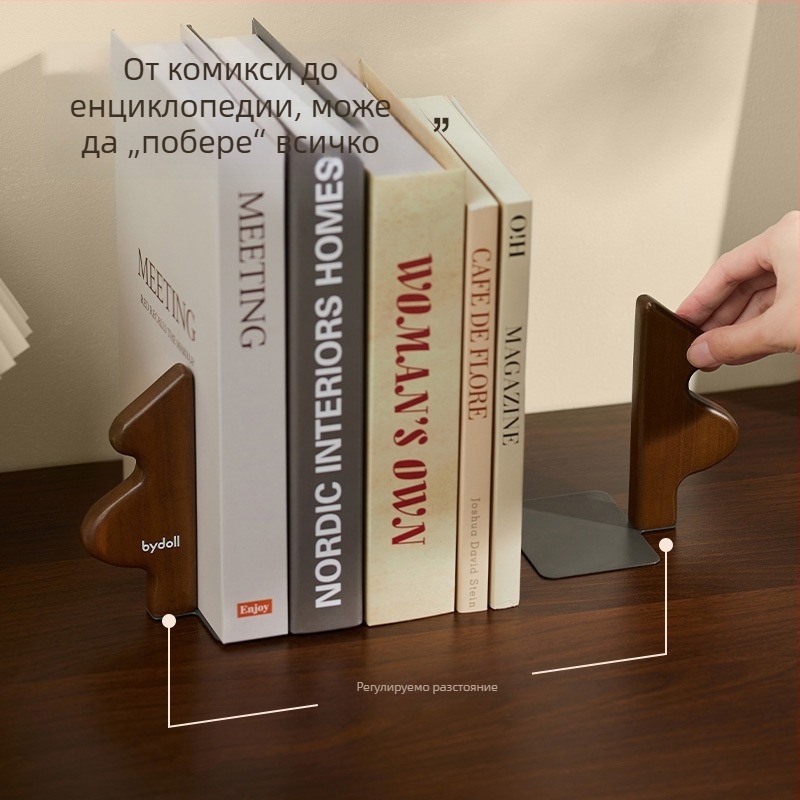 Коледно дърво от масивно дърво – дървени държатели за книги за бюро, подвижни книжни държатели, настолен декор