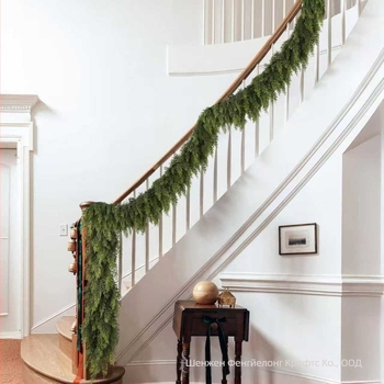Изкуствена зеленина Norfolk Island pine, гъвкави каучукови клончета; коледна украса за домашния камин; висящи декоративни елементи