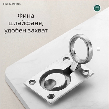 304 неръждаема стомана, скрит държач с пръстен за дърпане; за подова ключалка в автомобил, палуба, корабна кабина, капак на отделение и дръжки на врати